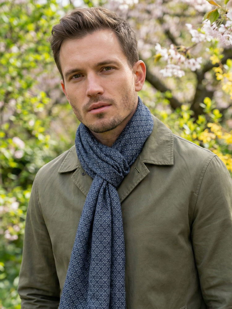 Italiensk halstørklæde Savoca i bomuld og silke