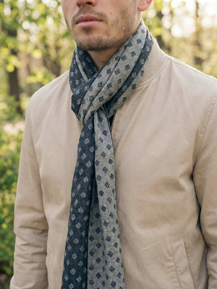 Италиански шал Пулия от памук и коприна