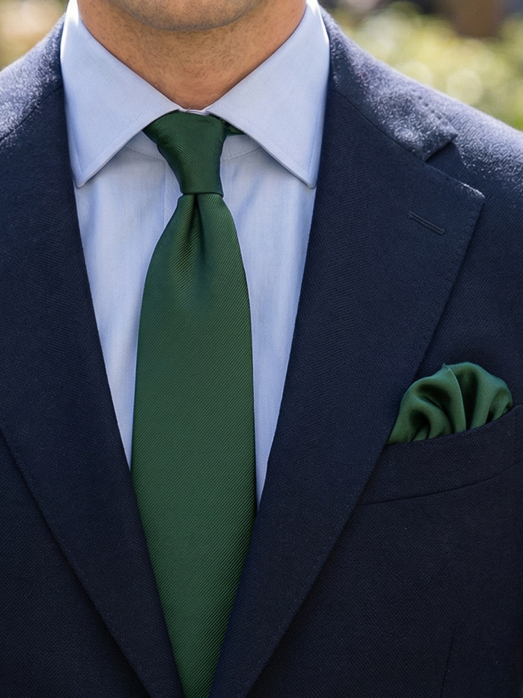 Dark green tie & hanky