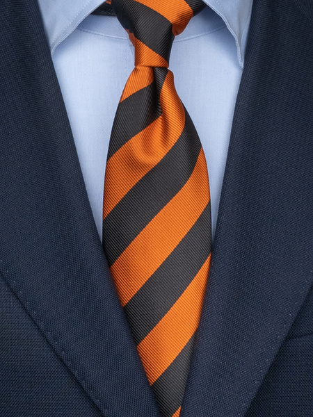 Orange & black striped tie