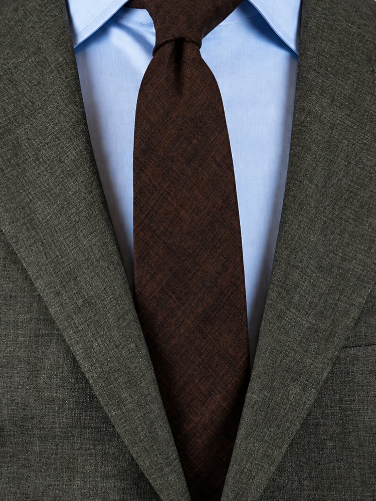 Kravata tmavě hnědá Elegante