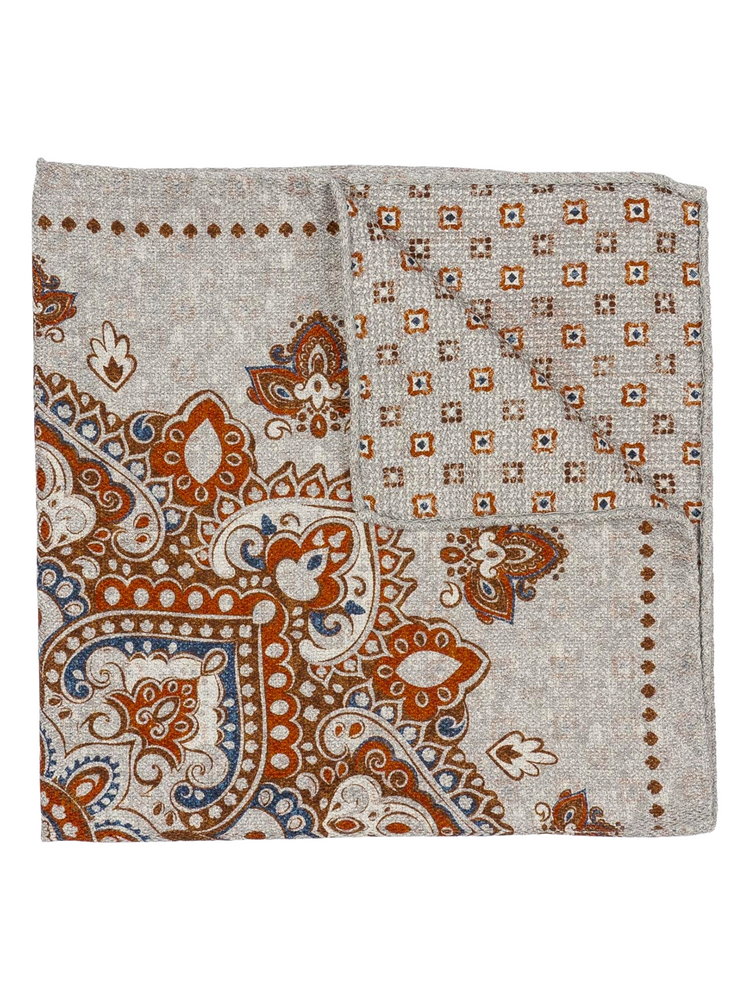 Vreckovka do saka svetlosivá paisley Bianco