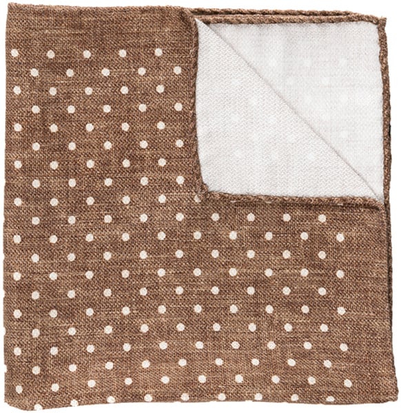 Batistă de buzunar maro cu buline