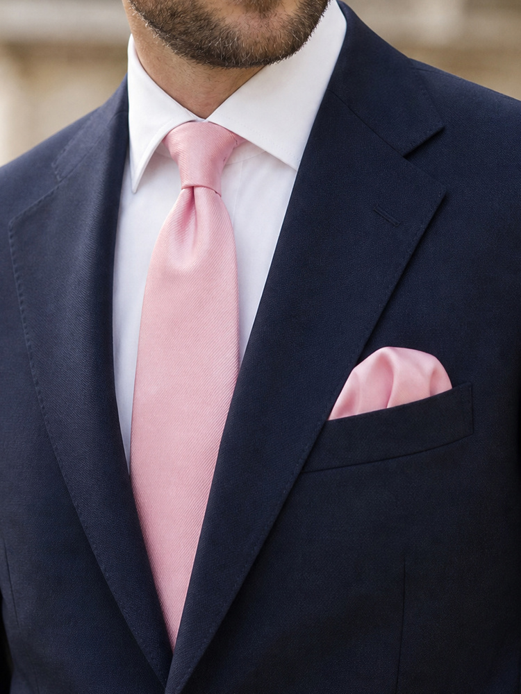 Light pink tie & hanky