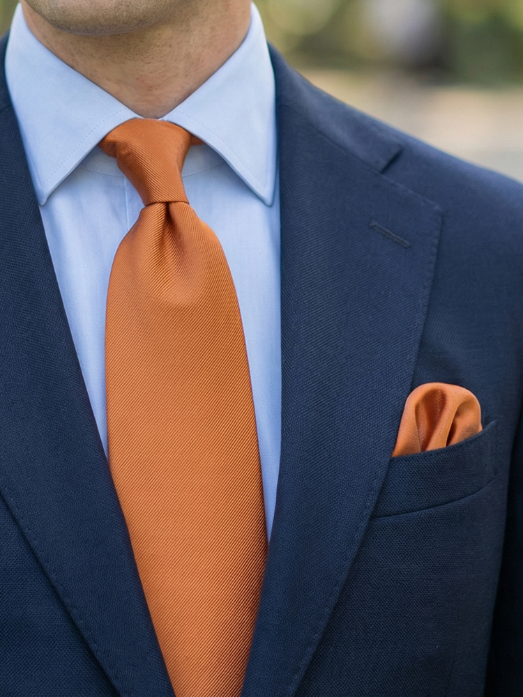Rust orange tie & hanky