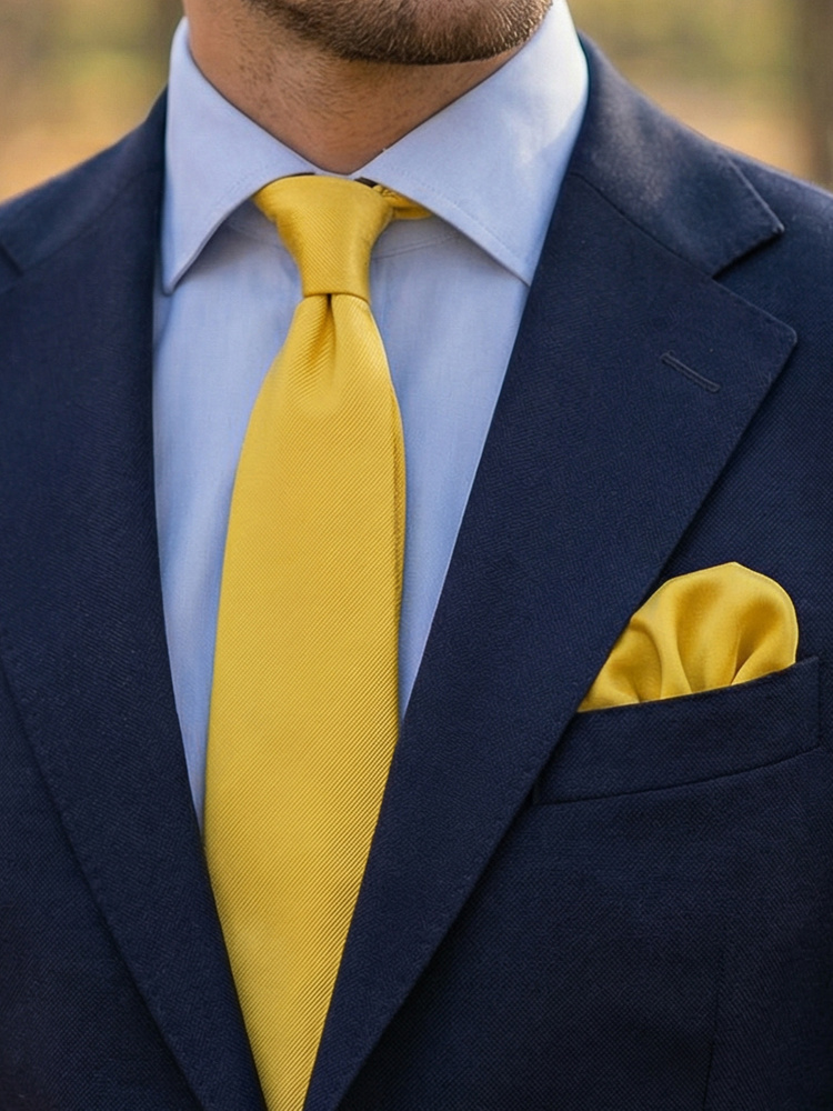 Mustard yellow tie & hanky