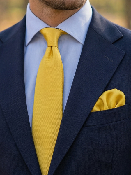 Mustard yellow tie & hanky