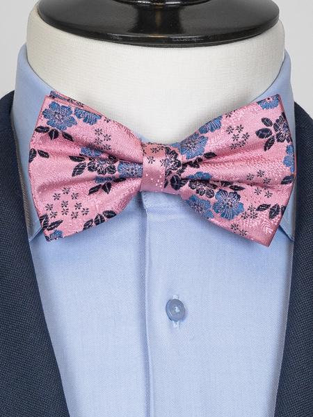 Pink floral bow tie