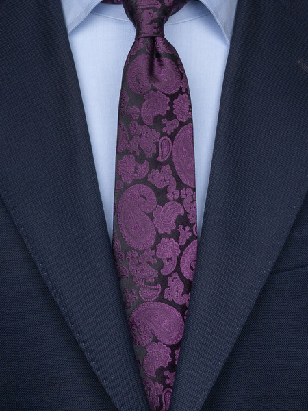 Dark purple paisley tie