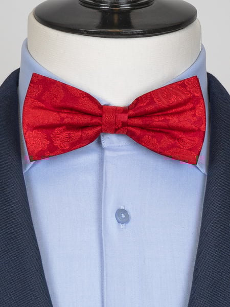 Red paisley bow tie