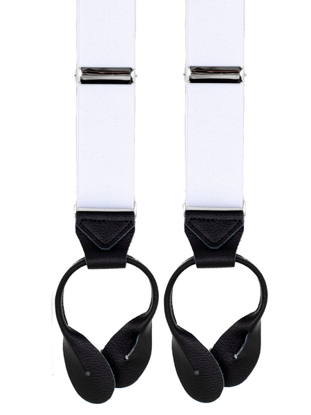 White braces with button fastening