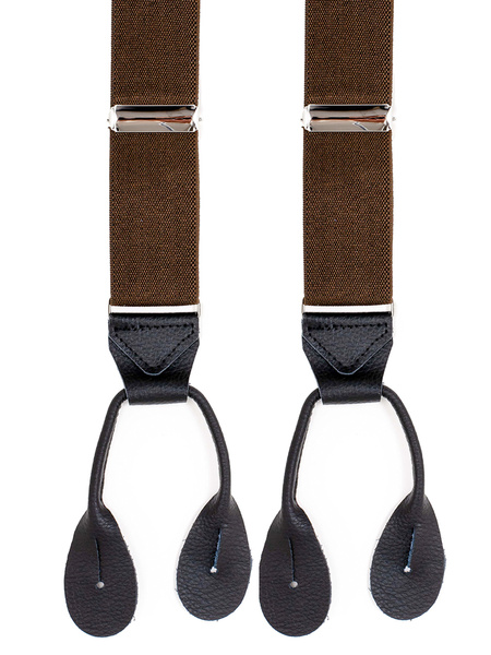 Brown braces with button fastening