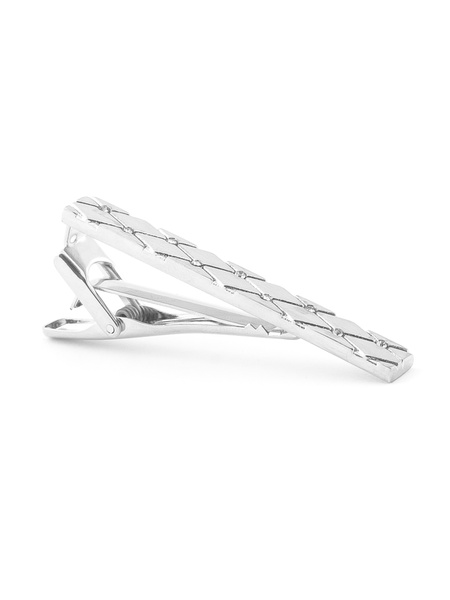 Silver tie clip diamonds