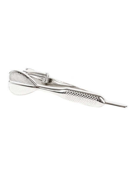Silver tie clip dart arrow