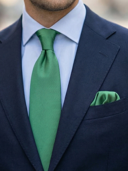 Grønt slips & lommeklud