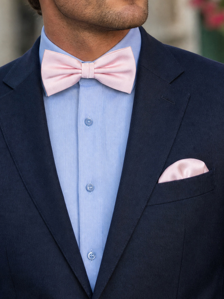 Extra light pink bow tie & hanky