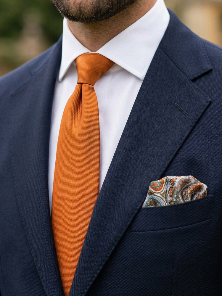 Tie & hanky Dusty Orange