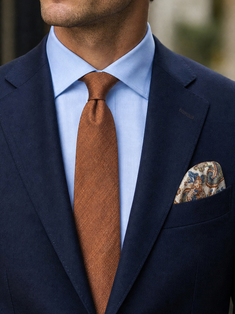 Tie & hanky Heritage Brown