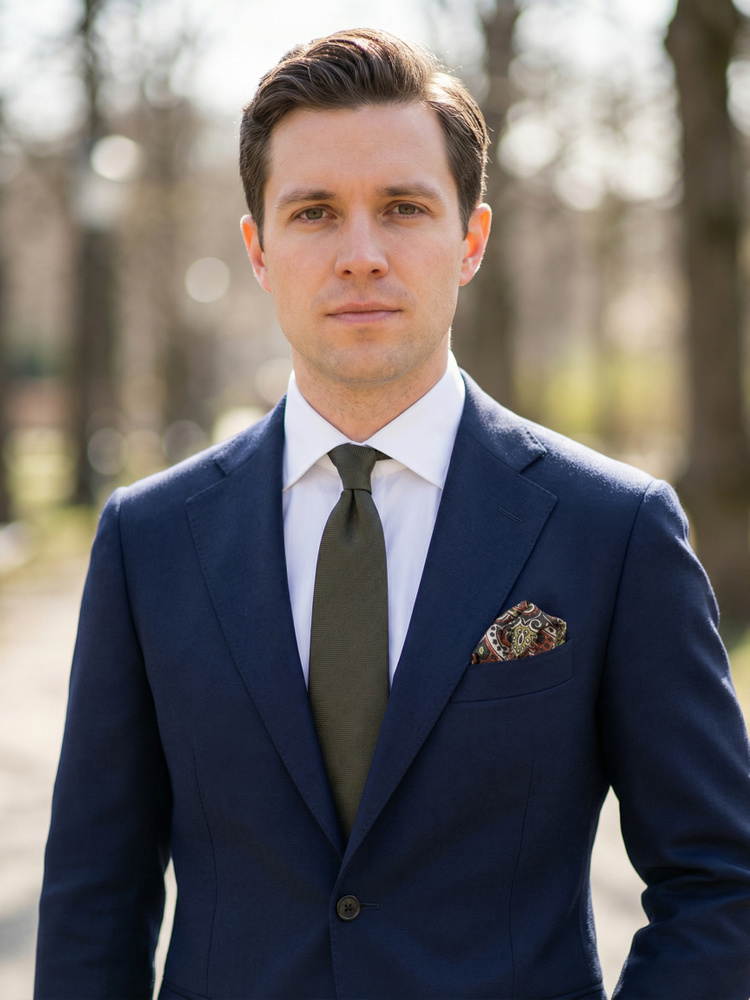 Tie & hanky Midnight Garden