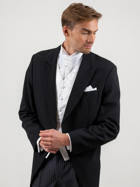 White waistcoat Niels + cravat + hanky