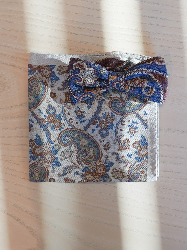 Vlinderdas & pochet Ocean Bloom