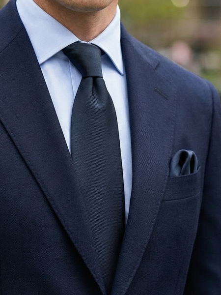 Midnattsblå slips & näsduk