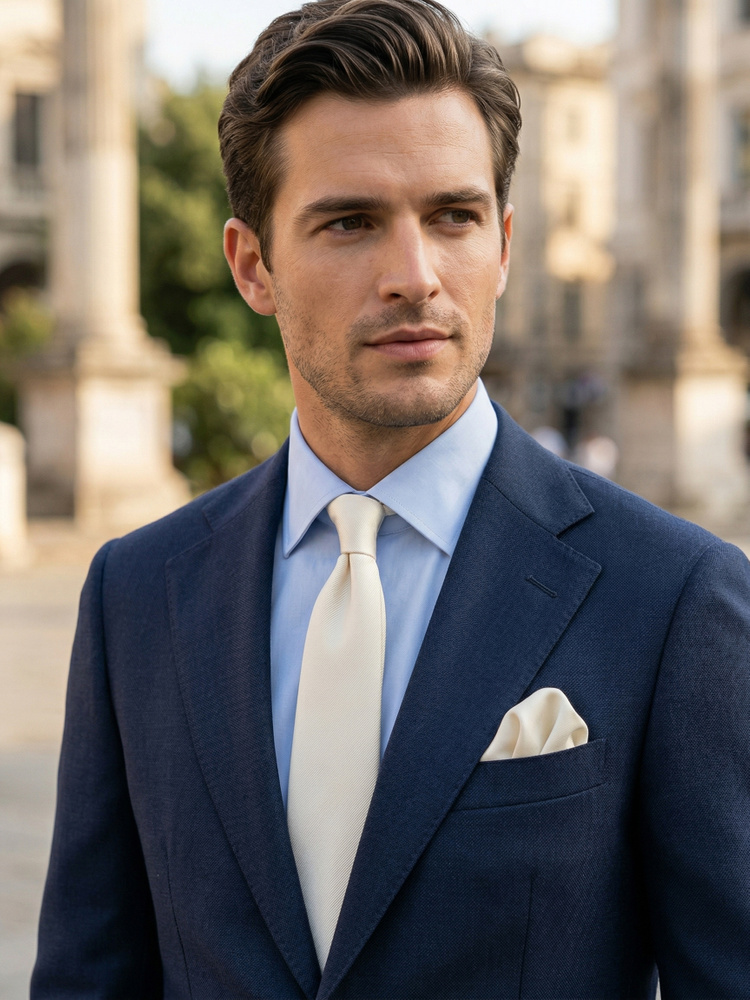 Off white slips & lommetørkle