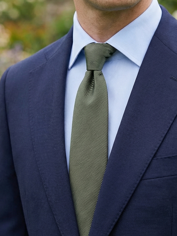 Dark olive green tie