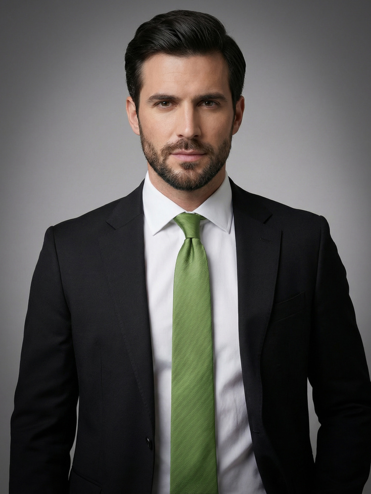 Corbata verde oliva claro