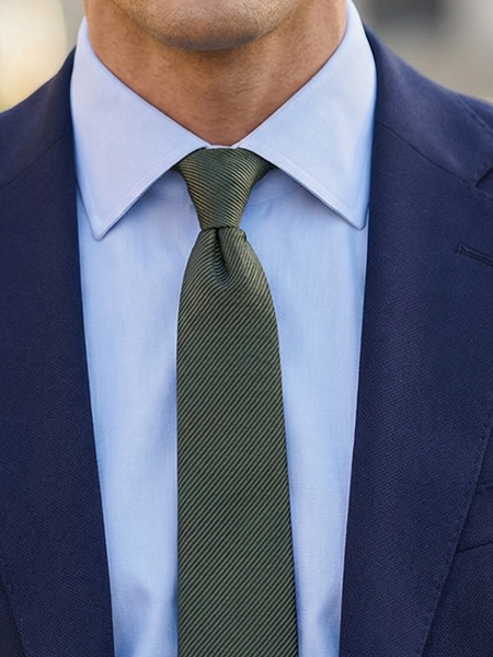 Smal mørk olivengrønn slips