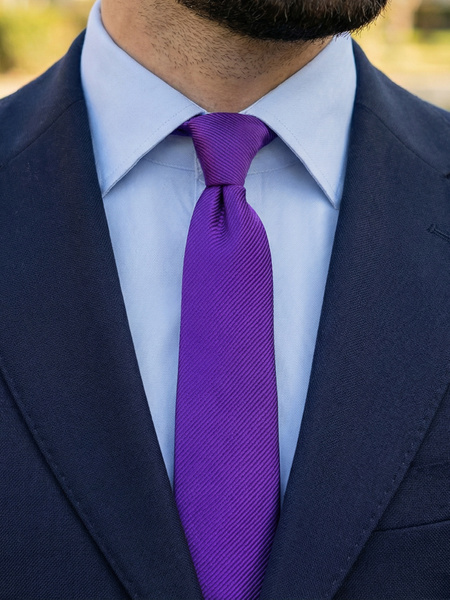 Indigo skinny tie