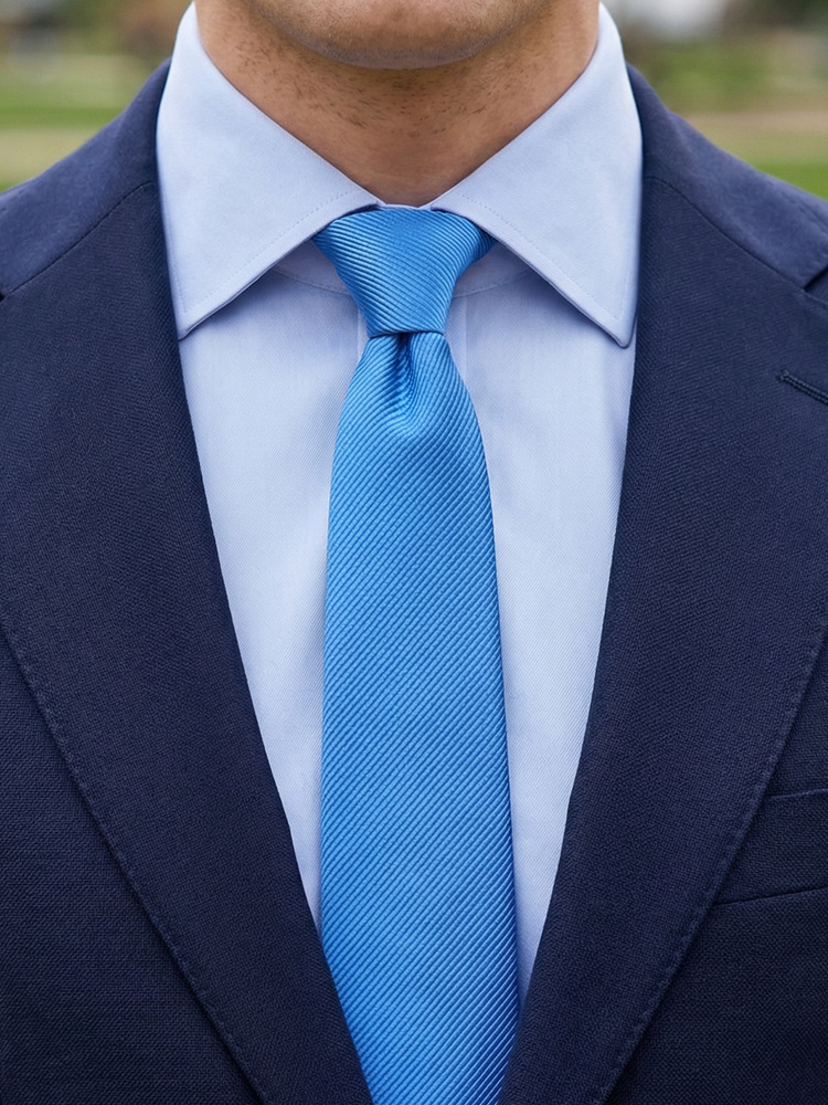 Ocean blue skinny tie