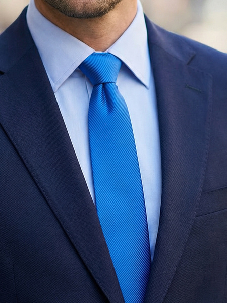 Sapphire blue skinny tie