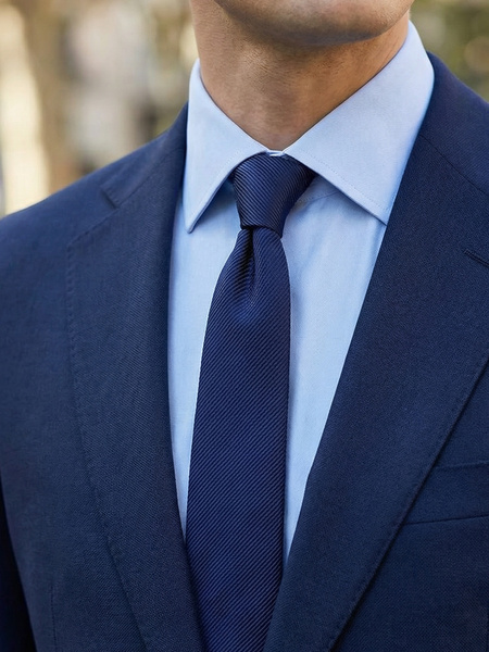 Kapea keskiyönsininen solmio