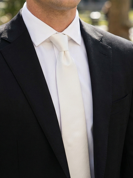 White skinny tie