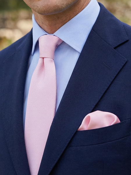 Very light pink tie & hanky