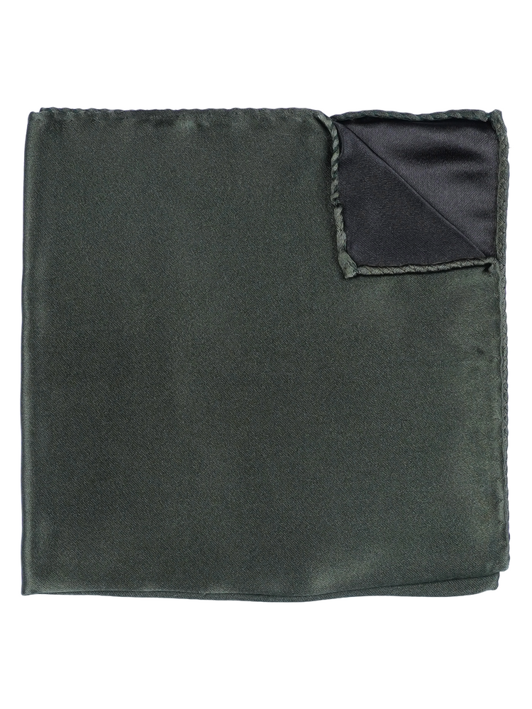 Dark olive green tie & hanky