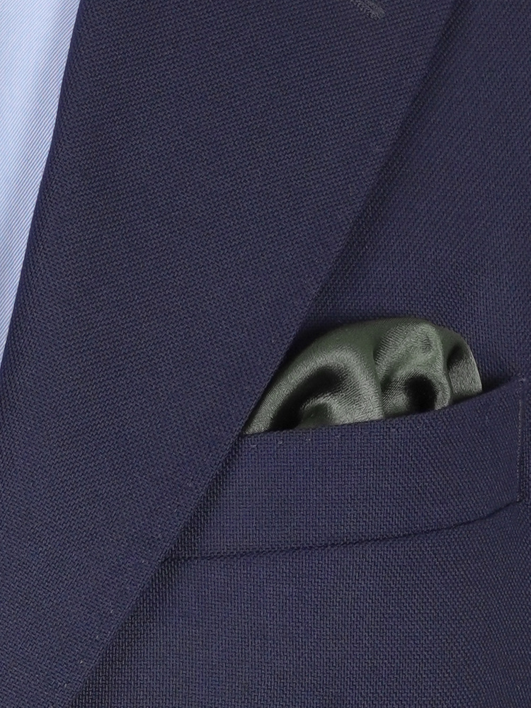 Dark olive green tie & hanky