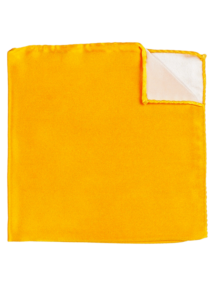 Corbata amarillo mandarina & pañuelo de bolsillo