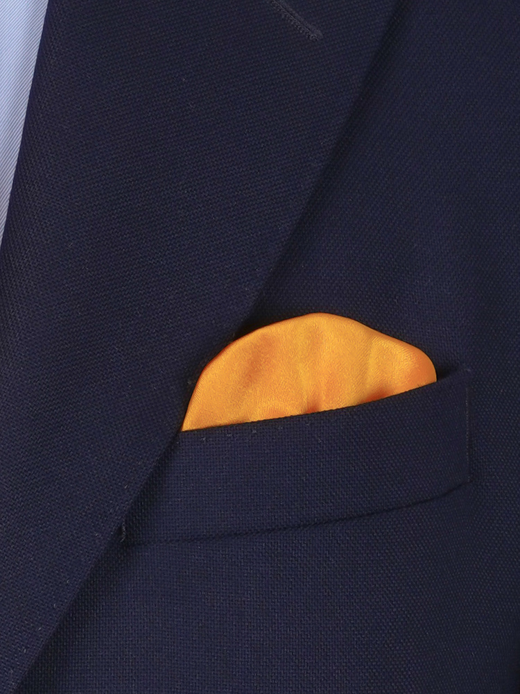 Corbata amarillo mandarina & pañuelo de bolsillo