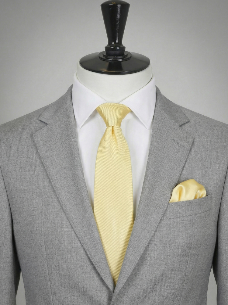 Light yellow tie & hanky