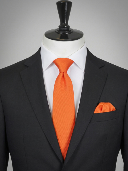 Cravate Homme Drake's Orange Cachemire Slim - 100% Soie, Fait Main à Londres, UK