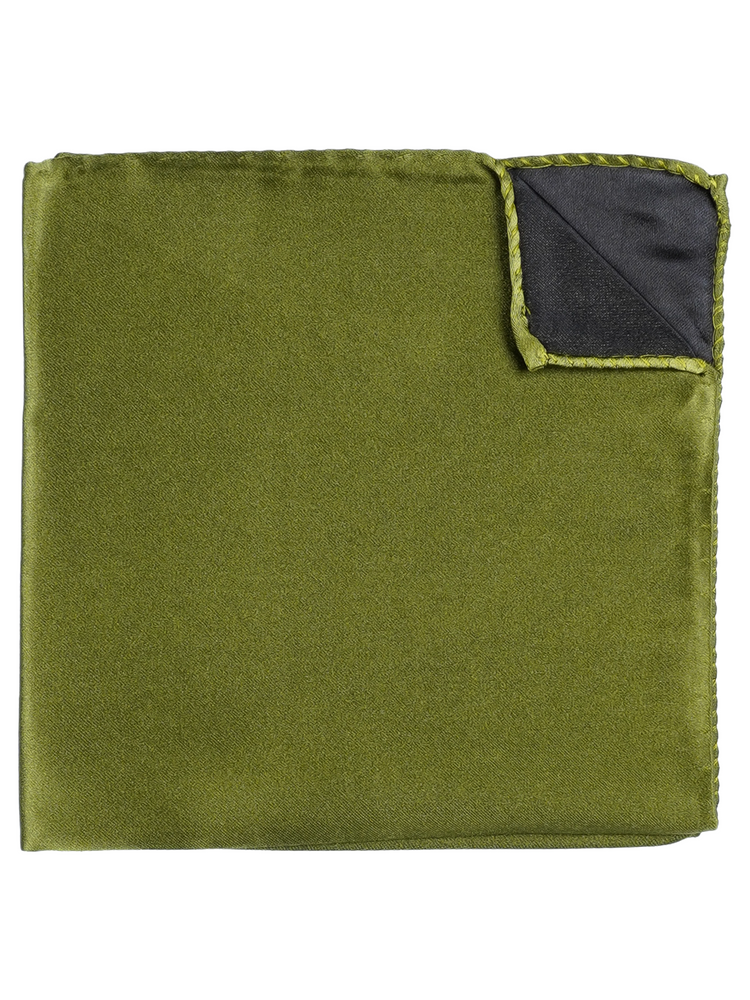 Olivgrüne Krawatte & Einstecktuch