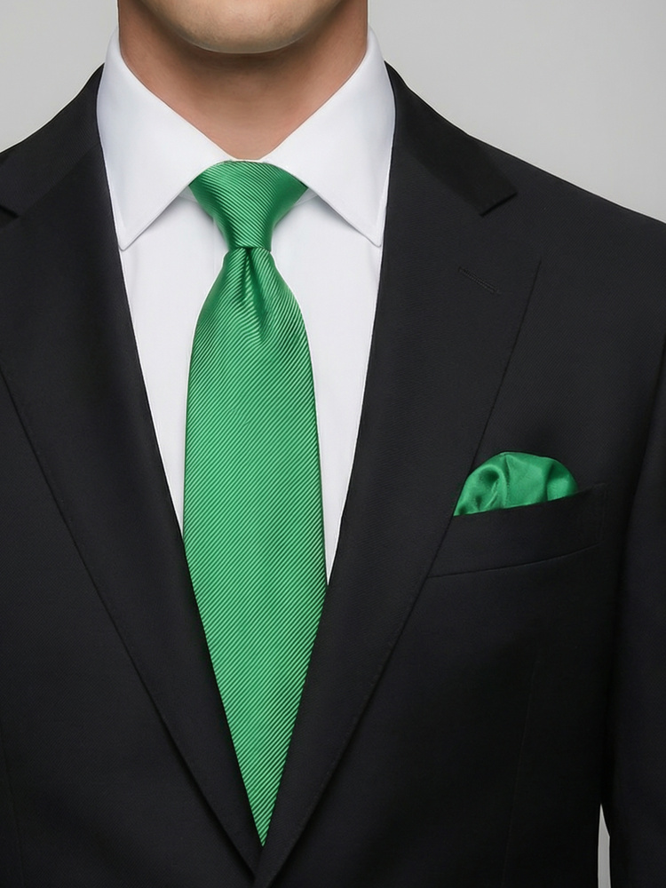 Emerald green tie & hanky