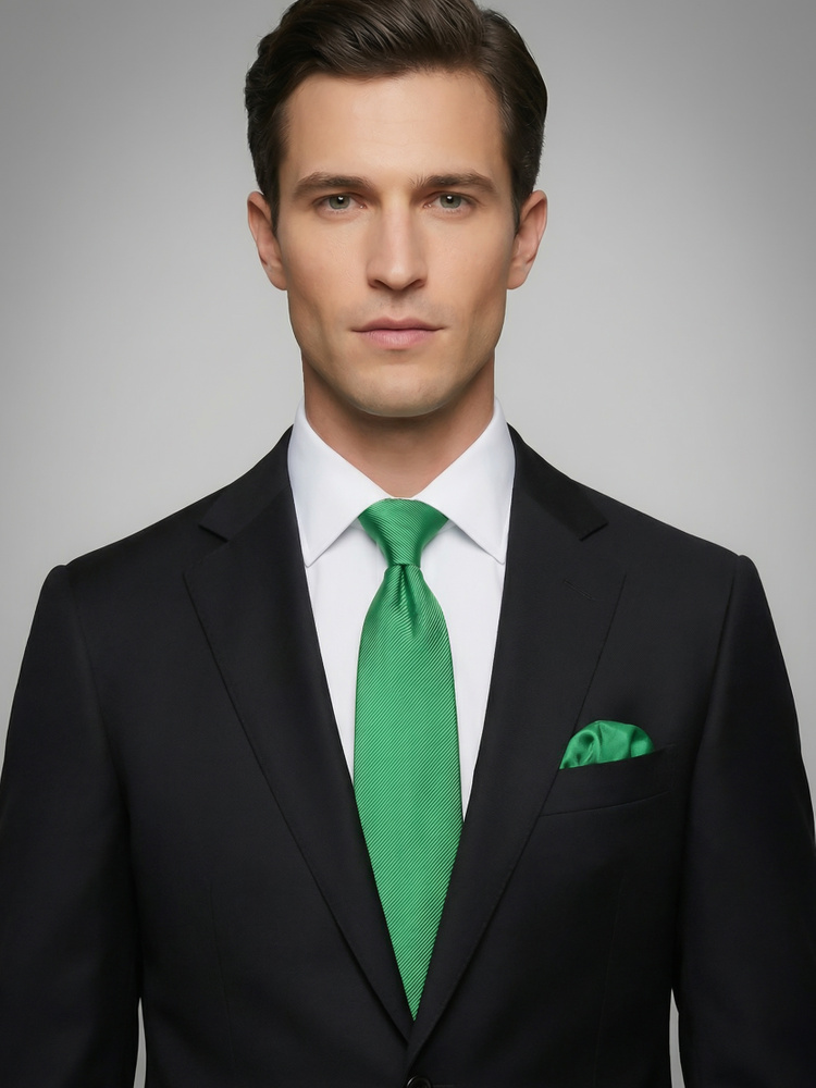 Emerald green tie & hanky