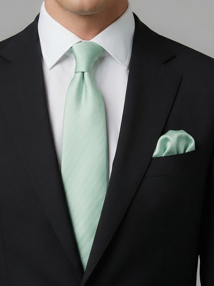 Mintgrüne Krawatte & Einstecktuch