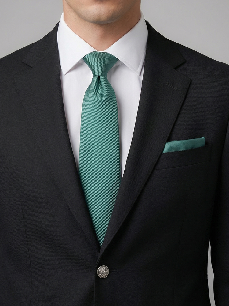 Dark teal tie & hanky