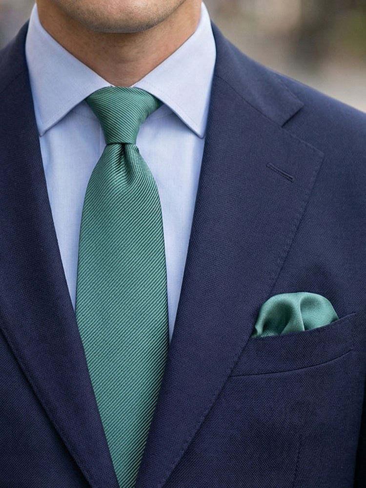 Dark teal tie & hanky