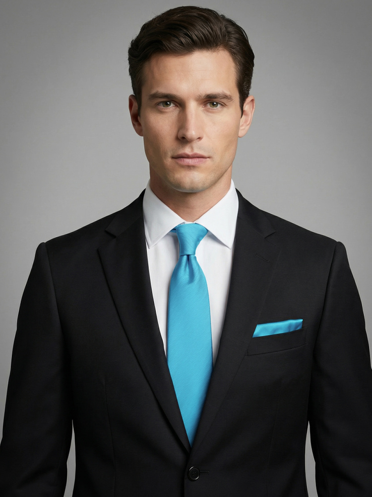 Turquoise tie & hanky