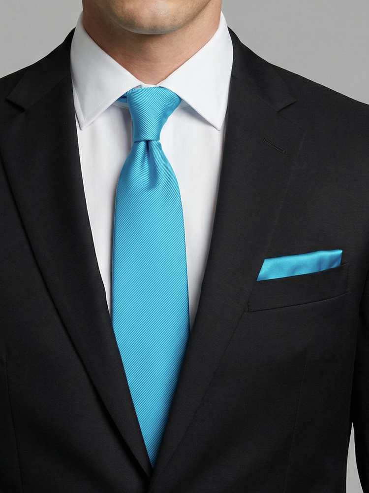 Turquoise tie & hanky